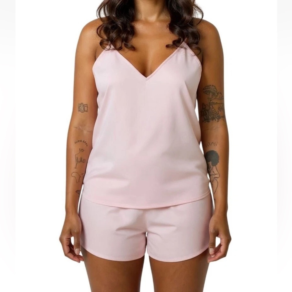 NWT ETTITUDE SATEEN CAMI CLOUD PINK